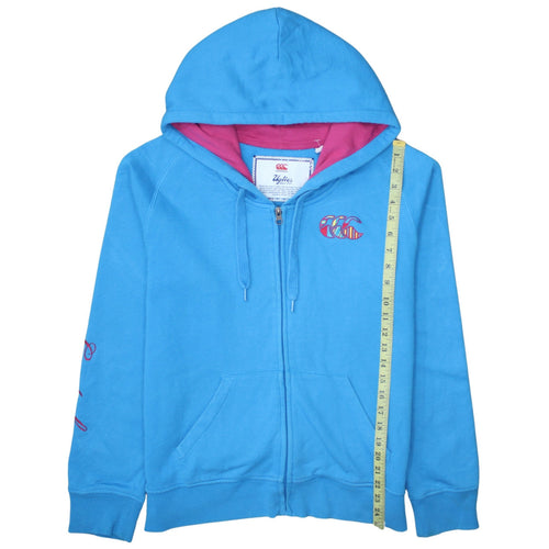 Canterbury Women's Blue Full Zip Hoodie Size 14 Relaxed Fit Lined