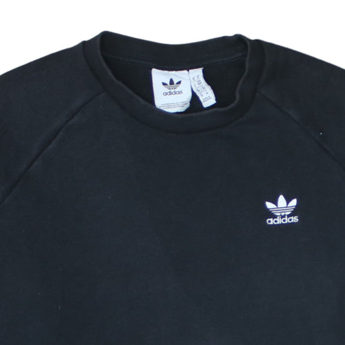 Adidas Mens Black Crew Neck Pullover Sweatshirt Size M