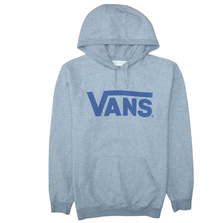 Vans Men's Grey Pullover Hoodie Size L - Logo Fleece Sweatshirt