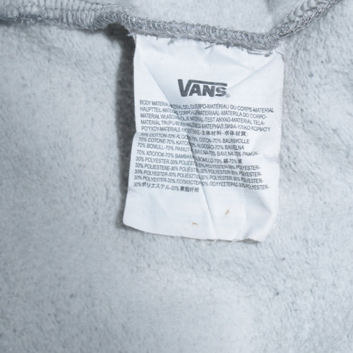 Vans Men's Grey Pullover Hoodie Size L - Logo Fleece Sweatshirt