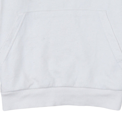 Adidas Boys White Hooded Pullover Hoodie 13-14 Years Cotton Blend