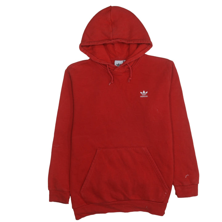 Adidas Men's Red Pullover Hoodie Size L Regular Fit Sports Sweatshirt