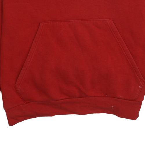 Adidas Men's Red Pullover Hoodie Size L Regular Fit Sports Sweatshirt