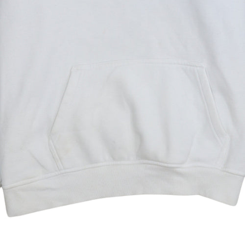 Tommy Jeans Men's White Pullover Hoodie Size S Logo Fleece Sweatshirt