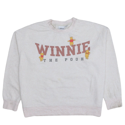 Disney Women Beige Winnie the Pooh Pullover Sweatshirt Size 12