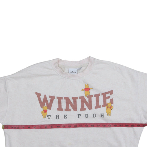 Disney Women Beige Winnie the Pooh Pullover Sweatshirt Size 12