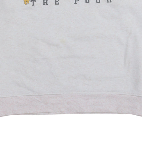 Disney Women Beige Winnie the Pooh Pullover Sweatshirt Size 12