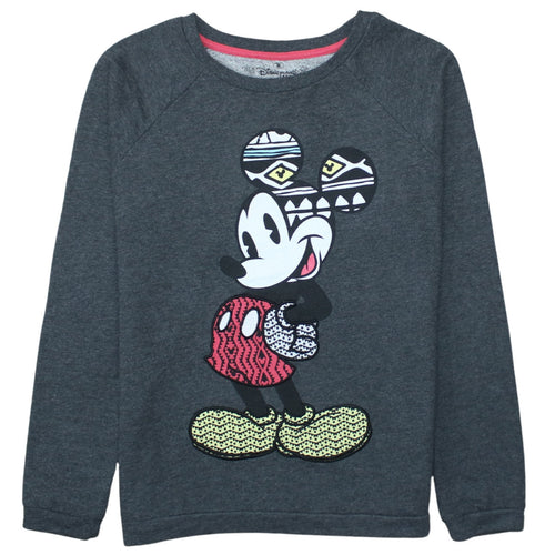 Disneyland Paris Unisex Grey Mickey Mouse Graphic Sweatshirt M