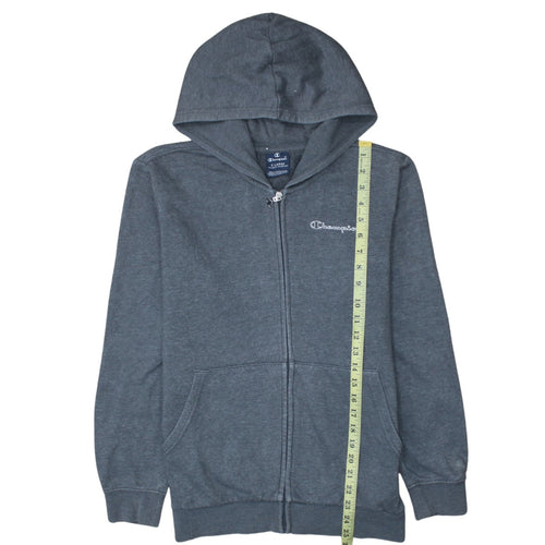 Champion Boys Dark Grey Full Zip Hoodie XL 13/14 Years Cotton Blend