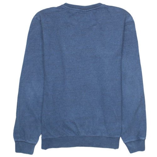 Champion Men's Blue Small Crew Neck Logo Pullover Sweatshirt