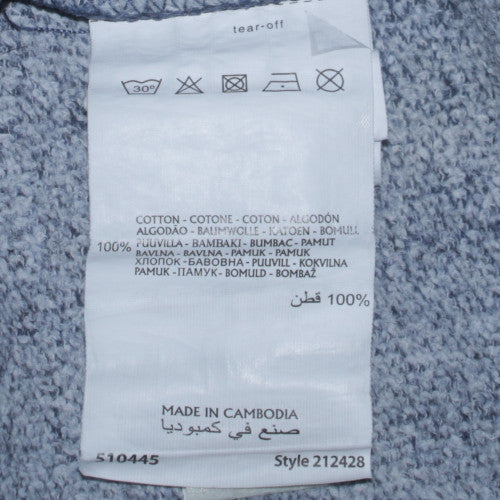 Champion Men's Blue Small Crew Neck Logo Pullover Sweatshirt