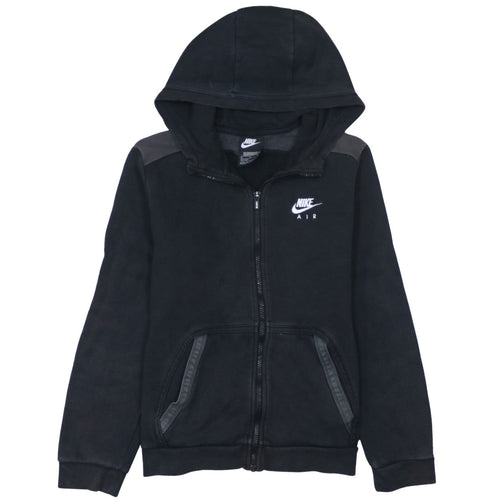 Nike Air Boys Black Full Zip Hoodie XL 158-170cm Fleece Lined