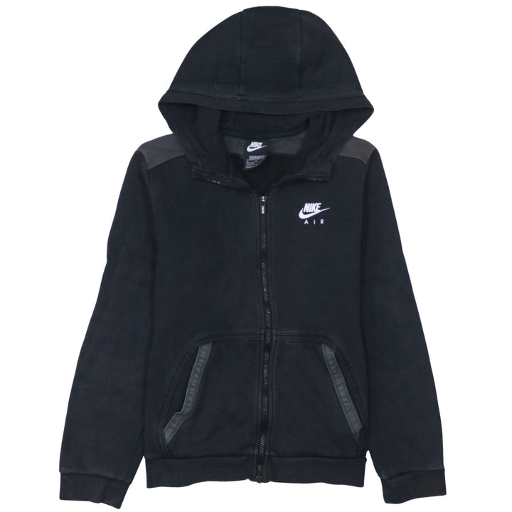 Nike Air Boys Black Full Zip Hoodie XL 158-170cm Fleece Lined
