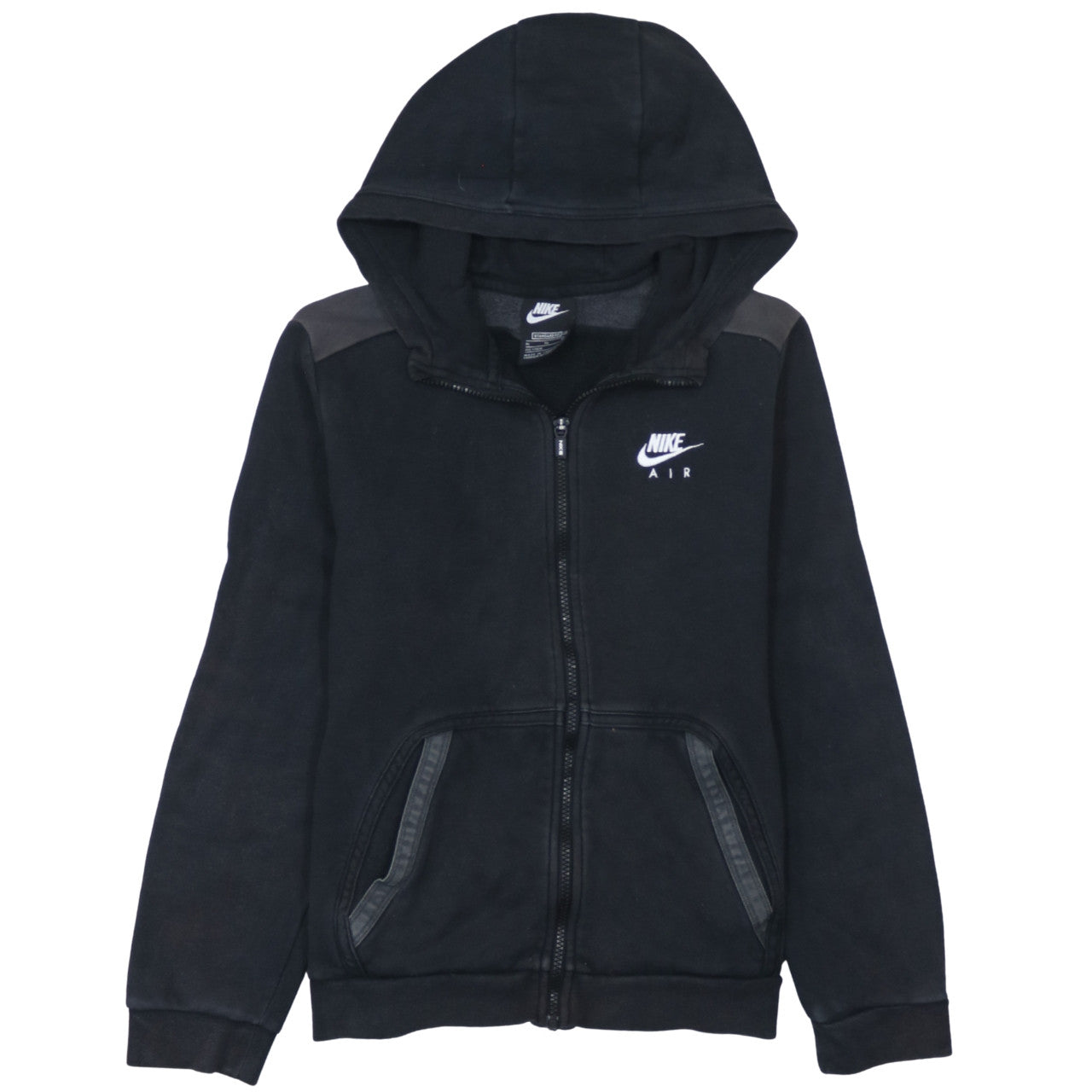 Nike Air Boys Black Full Zip Hoodie XL 158-170cm Fleece Lined