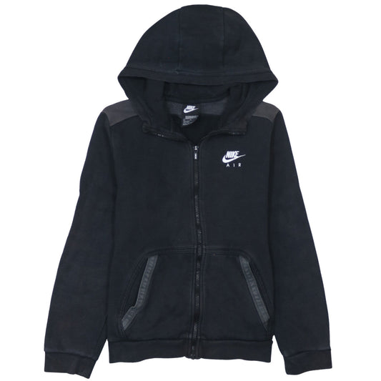 Nike Air Boys Black Full Zip Hoodie XL 158-170cm Fleece Lined