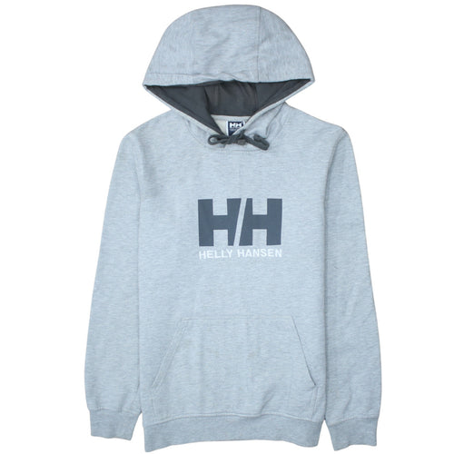 Helly Hansen Men's Grey Pullover Hoodie M Regular Fit Logo Sweatshirt