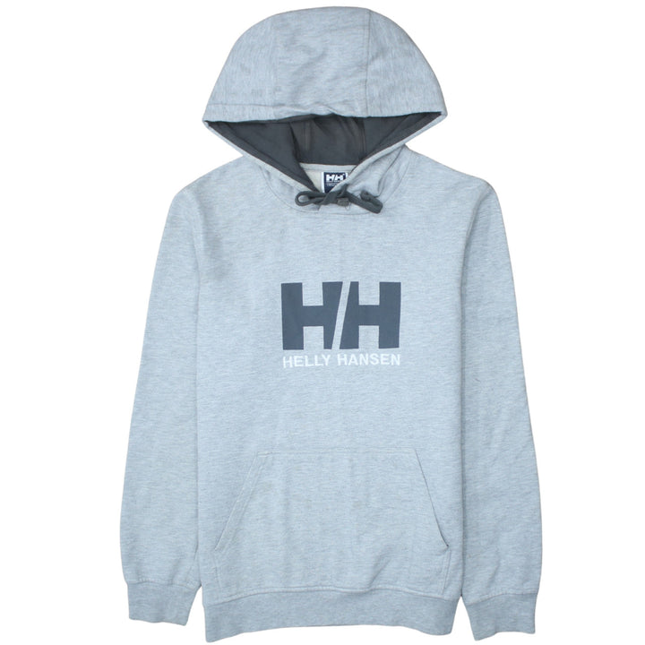 Helly Hansen Men's Grey Pullover Hoodie M Regular Fit Logo Sweatshirt
