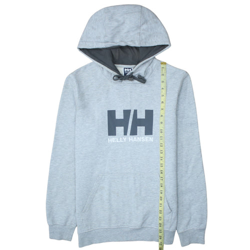 Helly Hansen Men's Grey Pullover Hoodie M Regular Fit Logo Sweatshirt