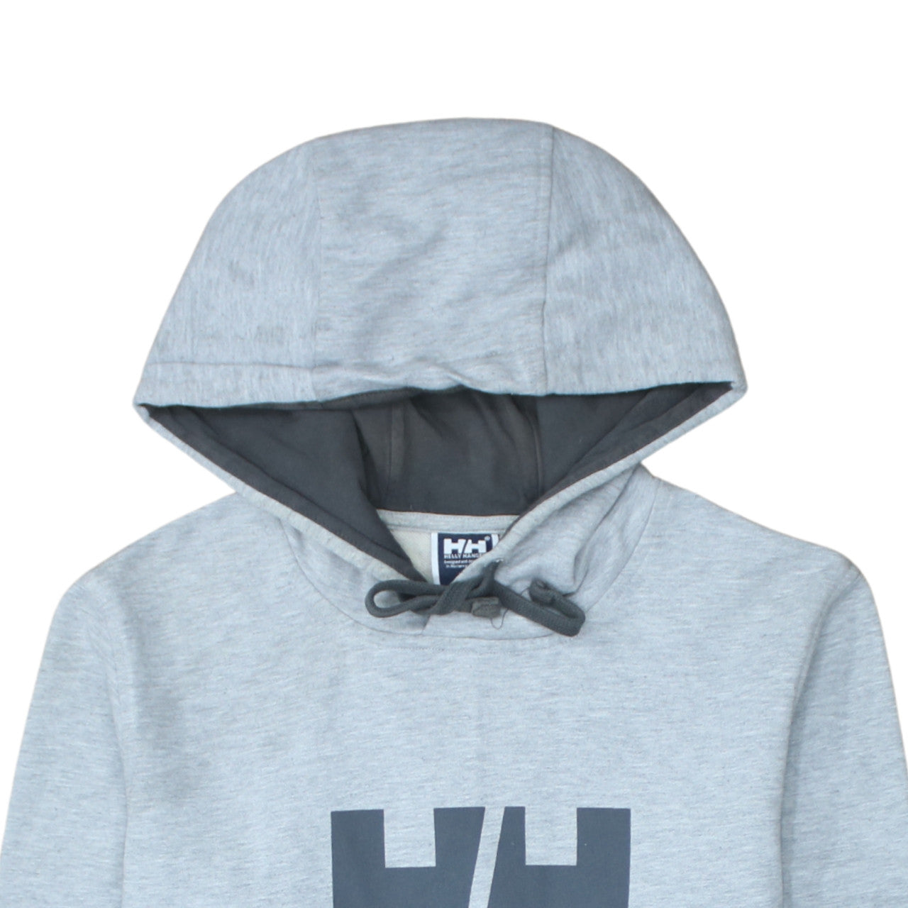 Helly Hansen Men's Grey Pullover Hoodie M Regular Fit Logo Sweatshirt