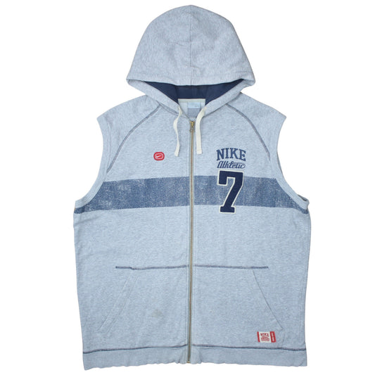 Nike Men's Grey Sleeveless Full Zip Hoodie Vest XL Athletic Style