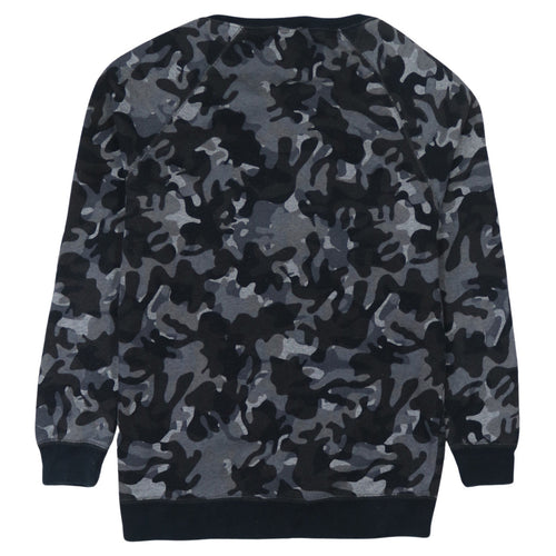 Nike Men's Grey Camouflage Crew Neck Pullover Sweatshirt Size S