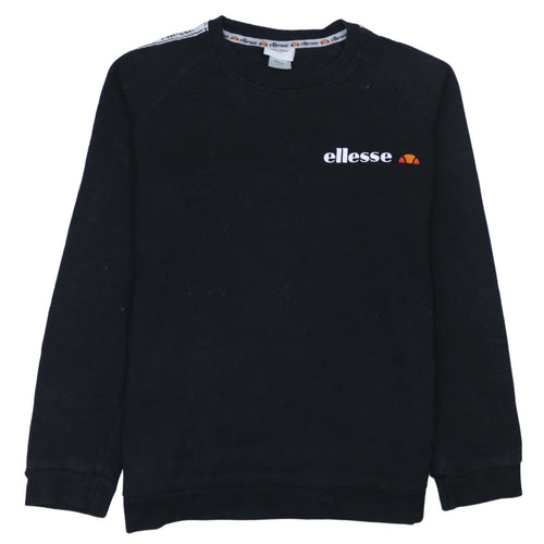 Ellesse Boys Black Sweatshirt 14 Years Logo Tape Crew Neck Jumper