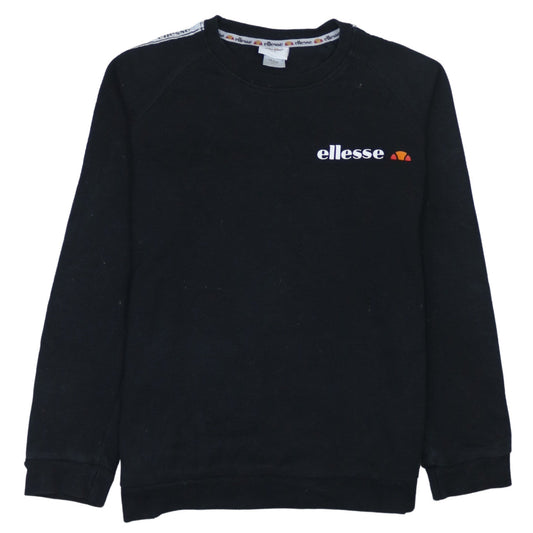 Ellesse Boys Black Sweatshirt 14 Years Logo Tape Crew Neck Jumper