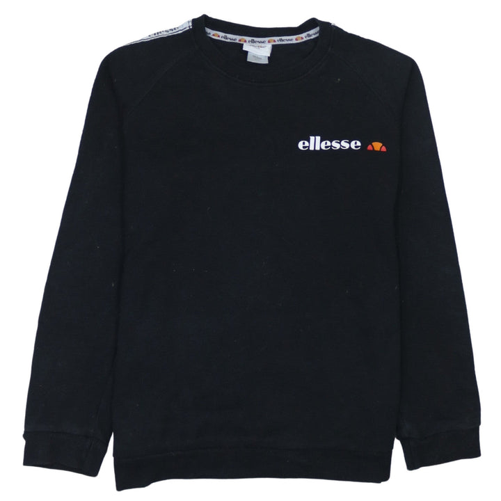 Ellesse Boys Black Sweatshirt 14 Years Logo Tape Crew Neck Jumper