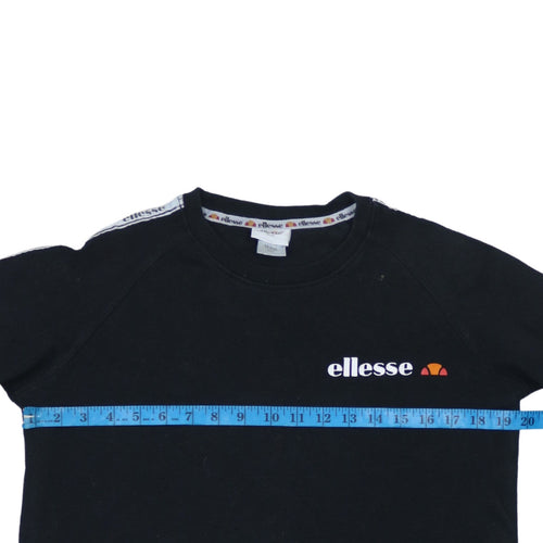 Ellesse Boys Black Sweatshirt 14 Years Logo Tape Crew Neck Jumper