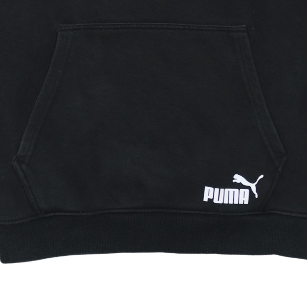 Puma Men's Black Small Pullover Hoodie with Logo Print