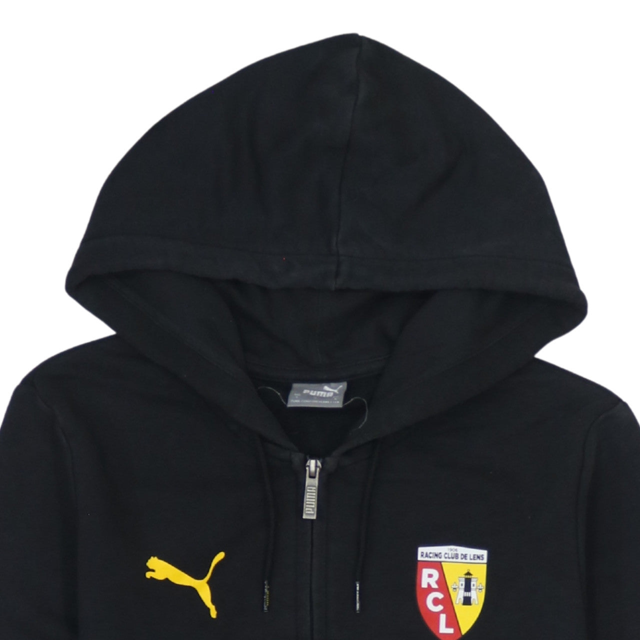 Puma Men’s Black Full Zip Hoodie S Racing Club de Lens Logo