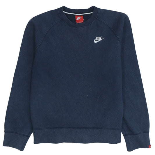 Nike Men's Blue Small Pullover Sweatshirt Crew Neck Fleece Regular Fit