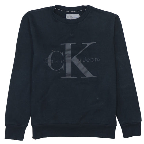 Calvin Klein Jeans Men's Black Small Crew Neck Pullover Sweatshirt