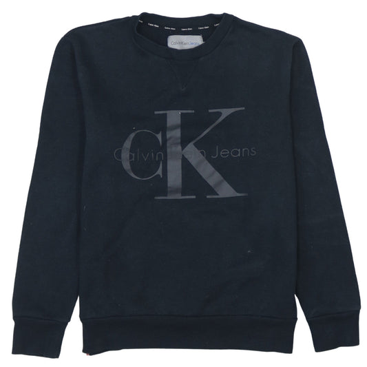 Calvin Klein Jeans Men's Black Small Crew Neck Pullover Sweatshirt