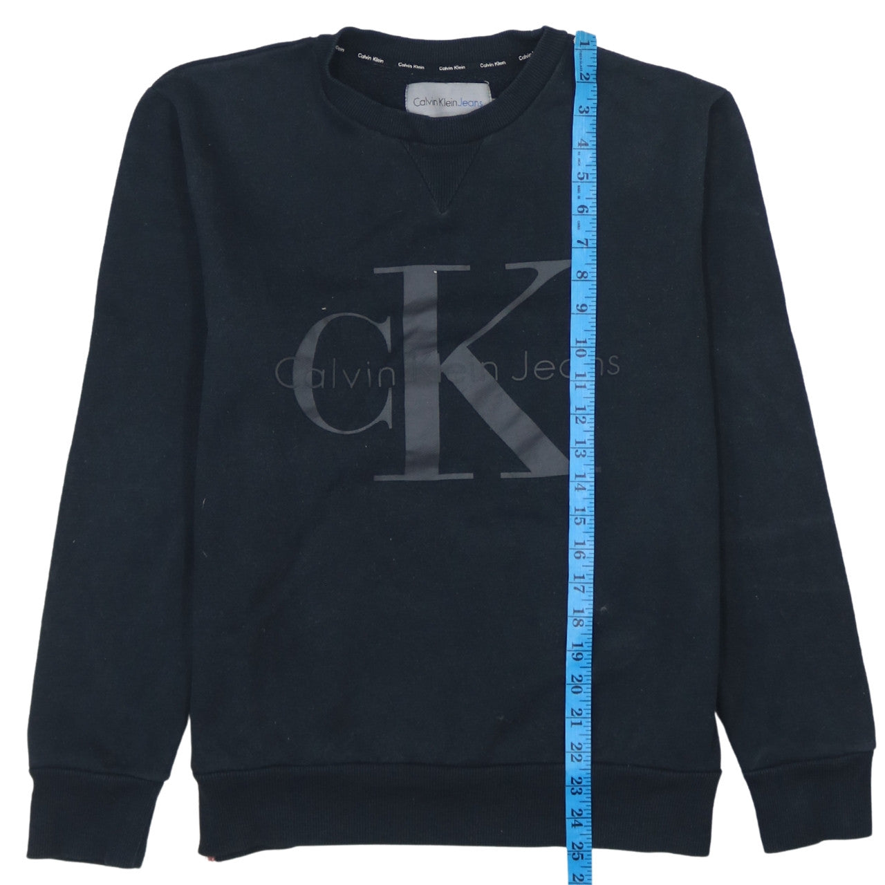 Calvin Klein Jeans Men's Black Small Crew Neck Pullover Sweatshirt