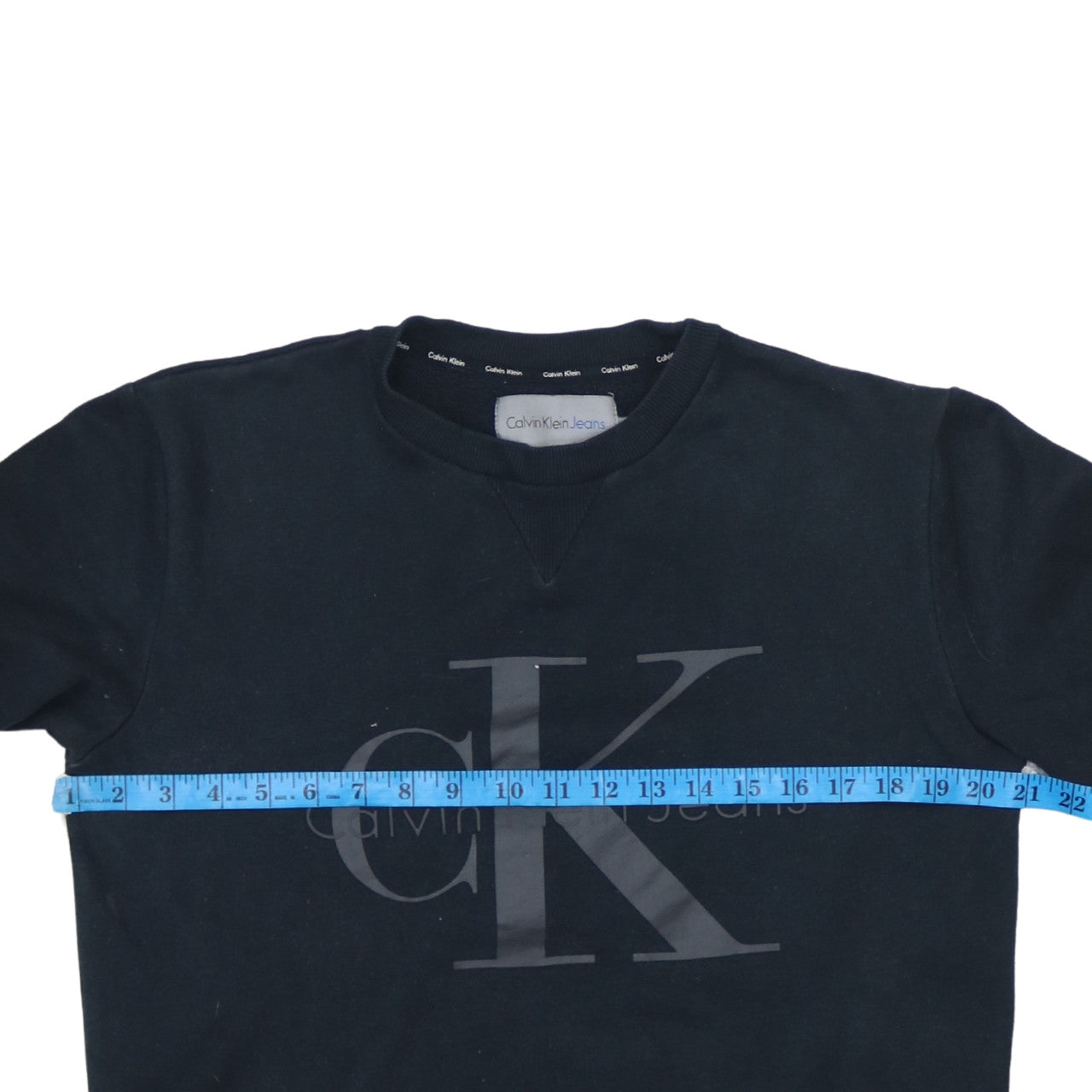 Calvin Klein Jeans Men's Black Small Crew Neck Pullover Sweatshirt