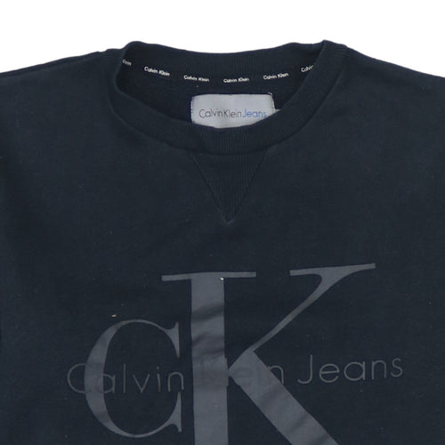 Calvin Klein Jeans Men's Black Small Crew Neck Pullover Sweatshirt