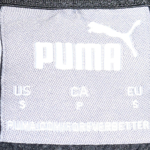 Puma Men Black Pullover Hoodie S Regular Fit Fleece Logo Sportswear