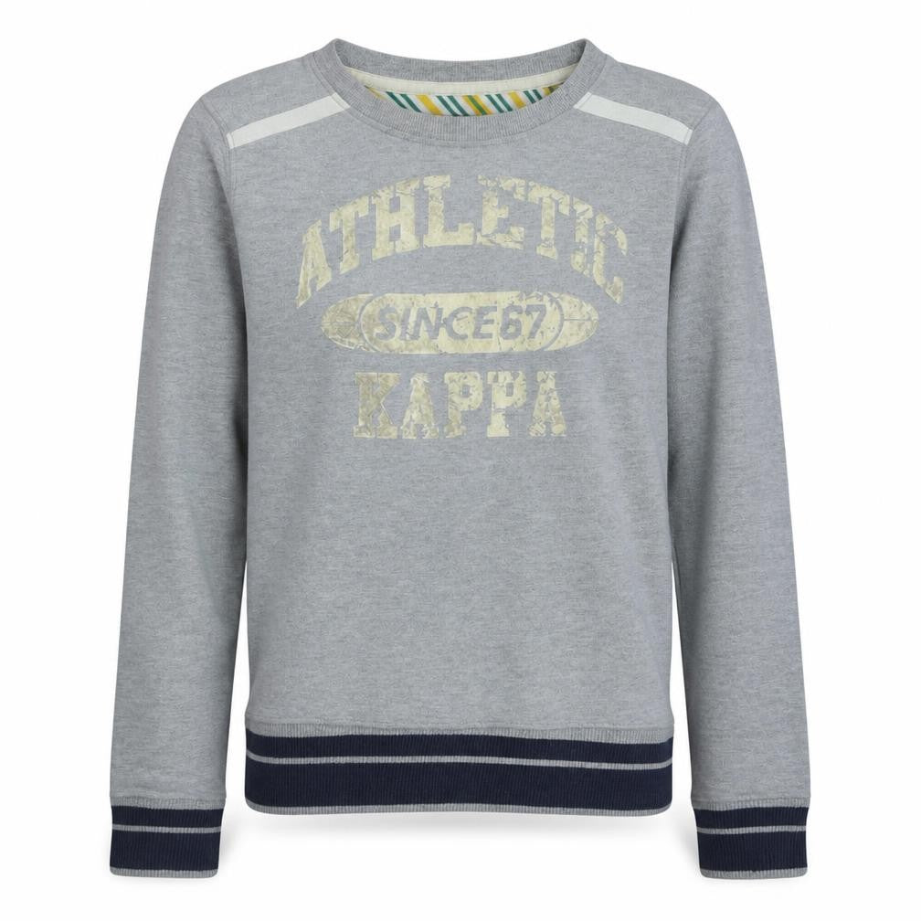 Front view of Kappa Men's Grey Athletic Logo Sweatshirt XS Pullover