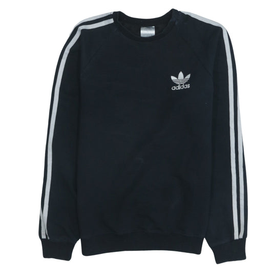Adidas Womens Black Small Crew Neck Pullover Sweatshirt