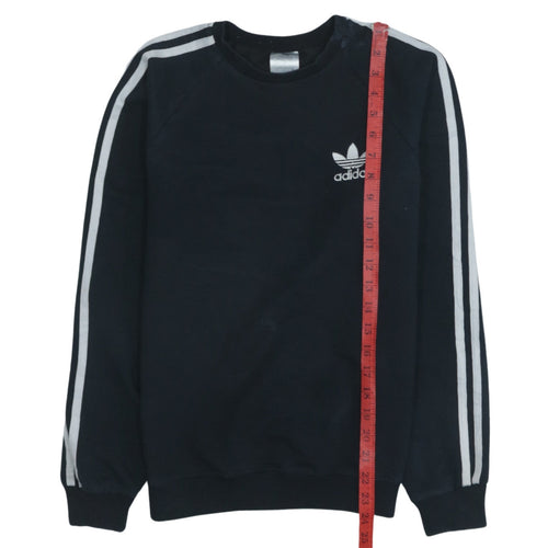 Adidas Womens Black Small Crew Neck Pullover Sweatshirt