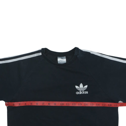 Adidas Womens Black Small Crew Neck Pullover Sweatshirt