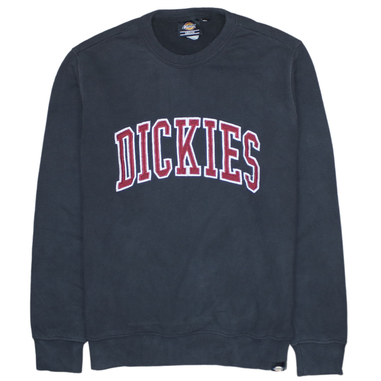 Dickies Mens Black Medium Embroidered Logo Crew Neck Sweatshirt