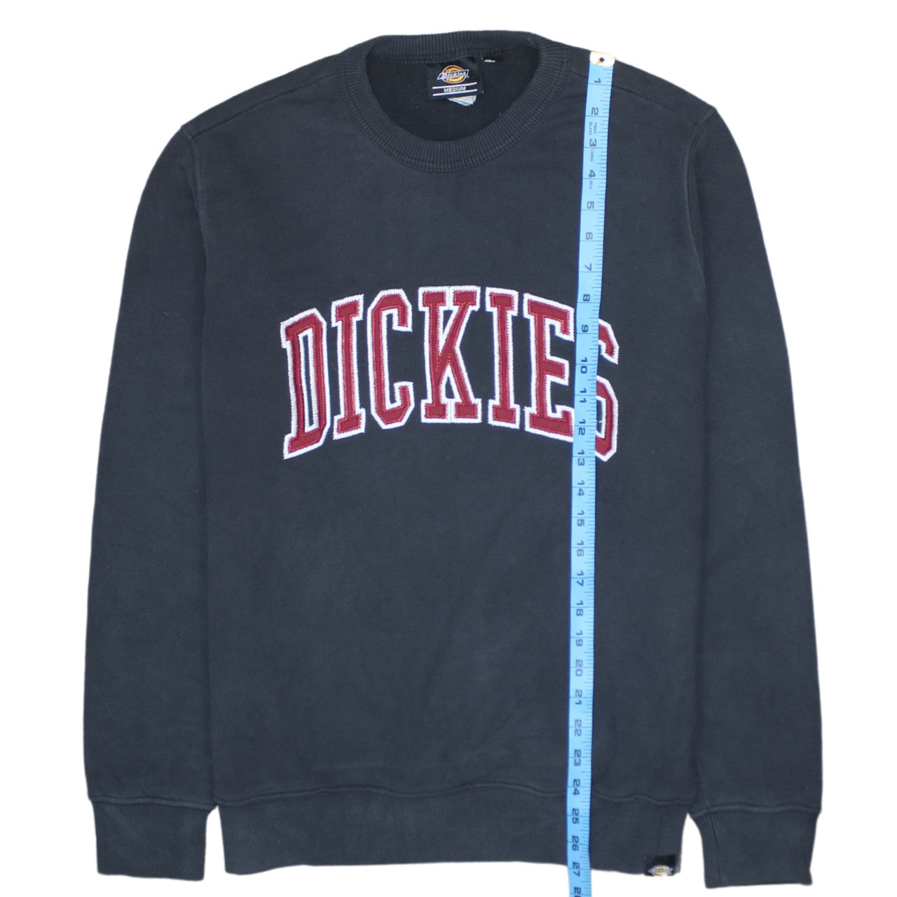 Dickies Mens Black Medium Embroidered Logo Crew Neck Sweatshirt