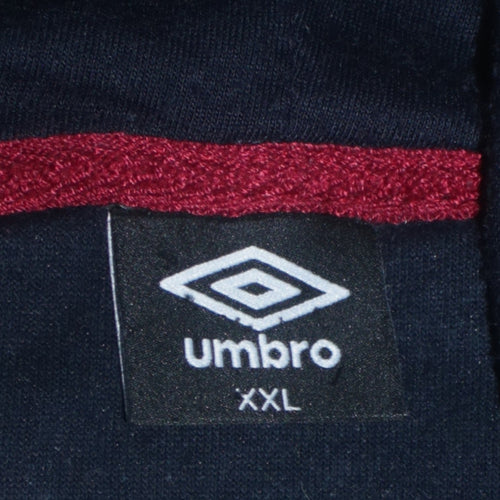 Umbro Men’s Blue Pullover Hoodie 2XL Regular Fit Sportswear