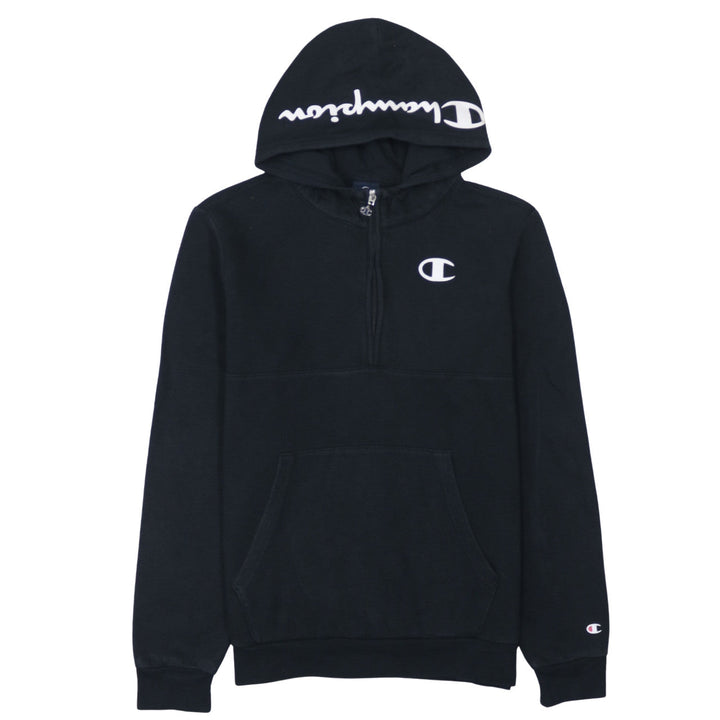 Champion Teens Black 2XL Pullover 1/4 Zip Hoodie Fleece Sweatshirt