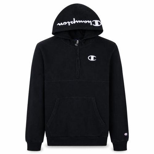 Champion Teens Black 2XL Pullover 1/4 Zip Hoodie Fleece Sweatshirt