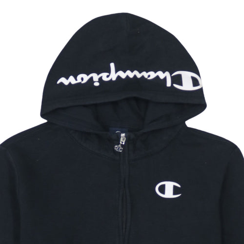 Champion Teens Black 2XL Pullover 1/4 Zip Hoodie Fleece Sweatshirt
