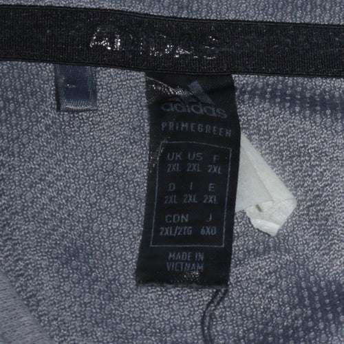 Adidas Men Grey 2XL Quarter Zip Sweatshirt Pullover Sports Top