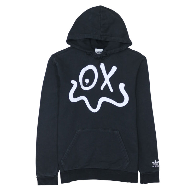 Adidas Men's Black Pullover Hoodie Small Graphic Logo Sweatshirt